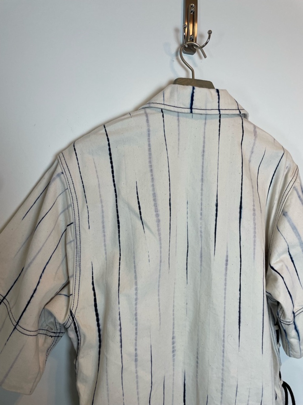 TORY BURCH Wavelength Denim Tie Dye Mini Shift Shirt Collared Dress \\ 10 - Picture 12 of 12